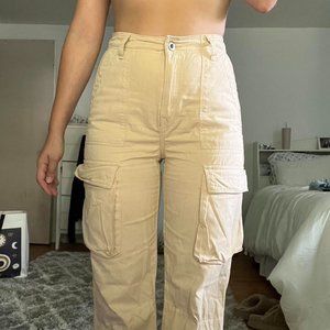 Tan Bershka Cargo Pants